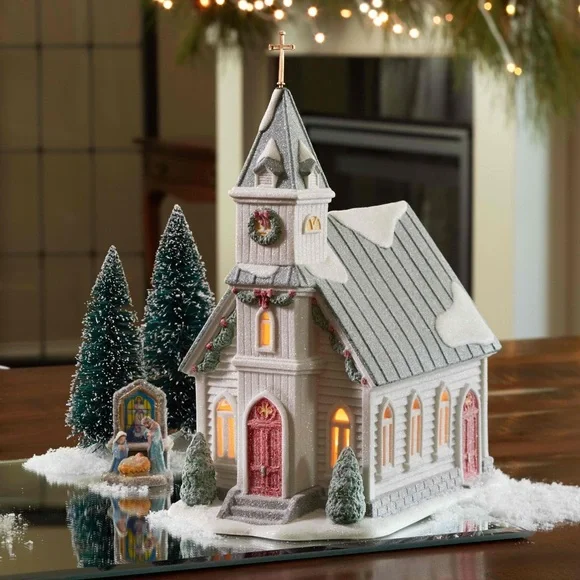 First Frost by Department 56 Lighted Porcelain “Cedar Isles Church” - Picture 1 of 17